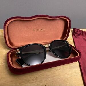 Gucci Black Sunglasses with Gold Accents